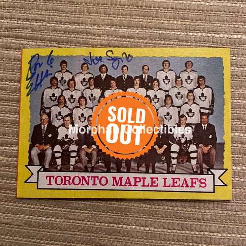 Ron Ellis And Joe Sgro Autographed Card - Toronto Maple Leafs Team Is In Good Condition