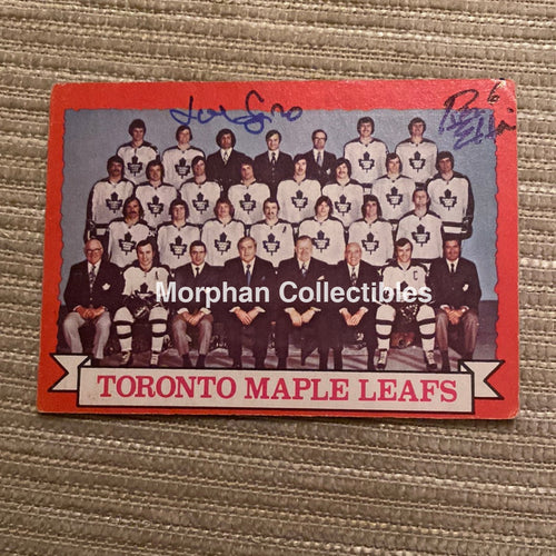 Ron Ellis And Joe Sgro Autographed Card - Toronto Maple Leafs Team Is In Good Condition