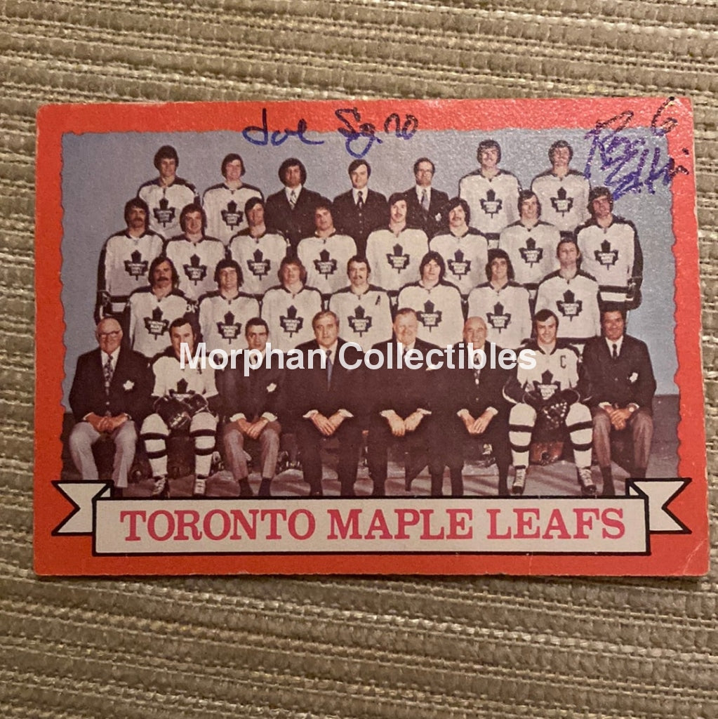 Ron Ellis And Joe Sgro Autographed Card - Toronto Maple Leafs Team Is In Good Condition