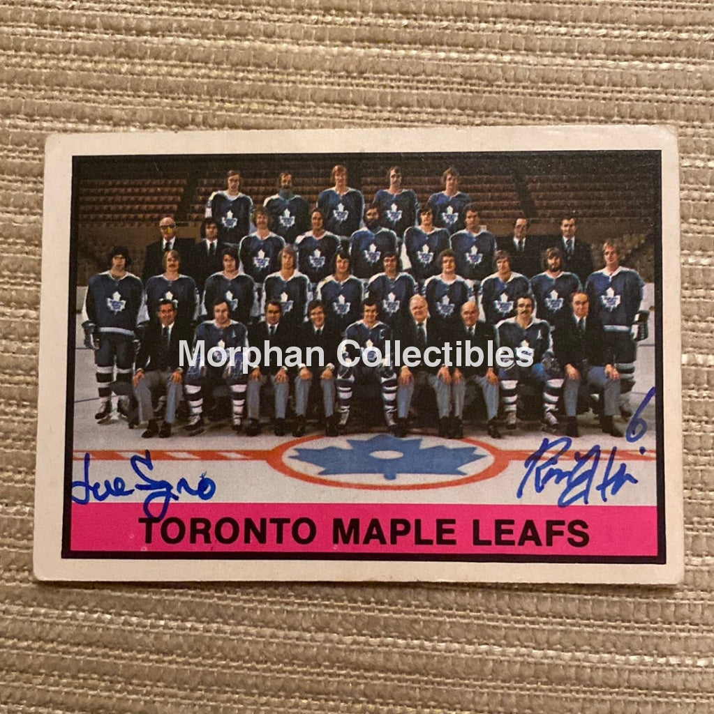 Ron Ellis And Joe Sgro Autographed Card - Toronto Maple Leafs Team Is In Good Condition