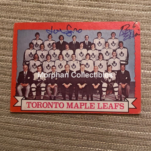 Ron Ellis And Joe Sgro Autographed Card - Toronto Maple Leafs Team Is In Good Condition