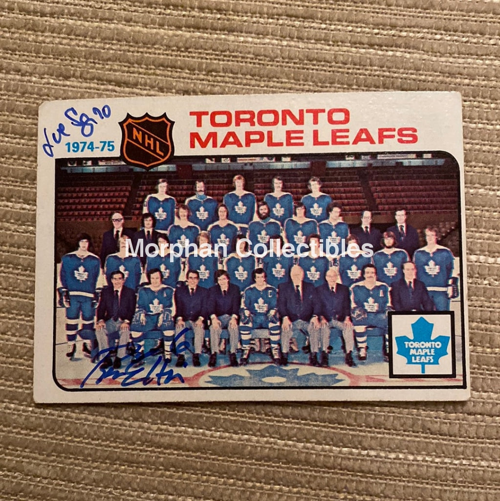 Ron Ellis And Joe Sgro Autographed Card - Toronto Maple Leafs Team Is In Good Condition