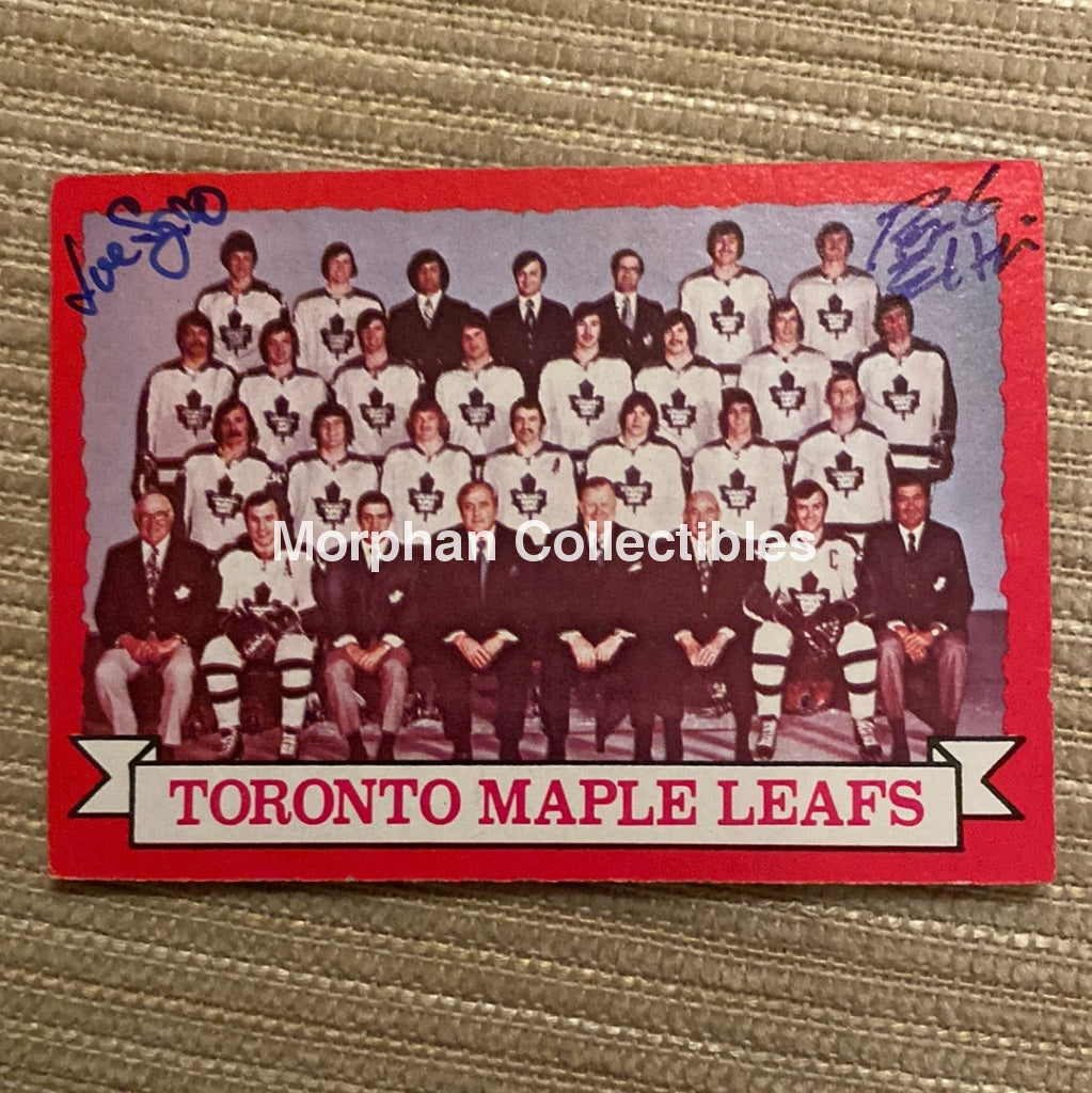 Ron Ellis And Joe Sgro Autographed Card - Toronto Maple Leafs Team Is In Good Condition