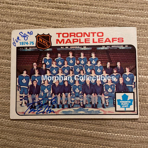 Ron Ellis And Joe Sgro Autographed Card - Toronto Maple Leafs Team Is In Good Condition