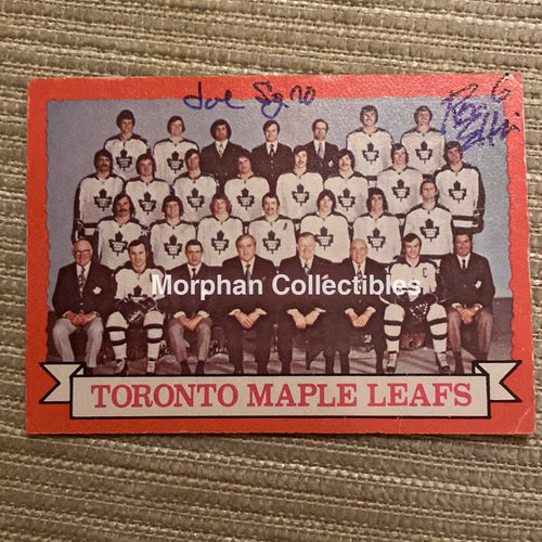 Ron Ellis And Joe Sgro Autographed Card - Toronto Maple Leafs Team Is In Good Condition