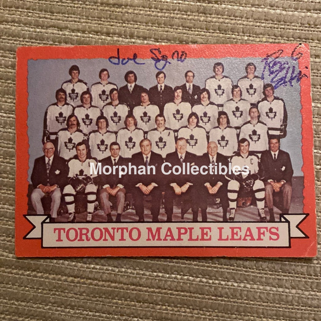 Ron Ellis And Joe Sgro Autographed Card - Toronto Maple Leafs Team Is In Good Condition