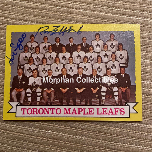 Ron Ellis And Joe Sgro Autographed Card - Toronto Maple Leafs Team Is In Good Condition