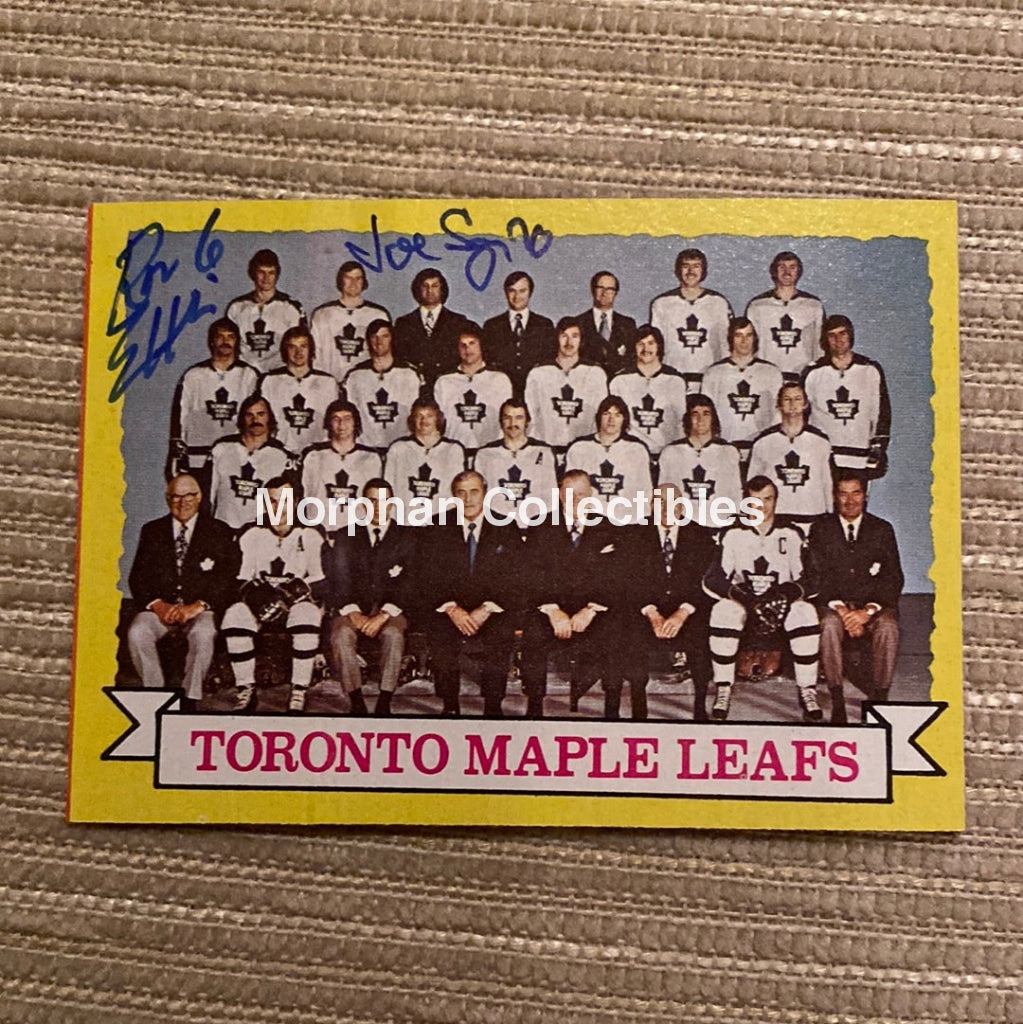 Ron Ellis And Joe Sgro Autographed Card - Toronto Maple Leafs Team Is In Good Condition