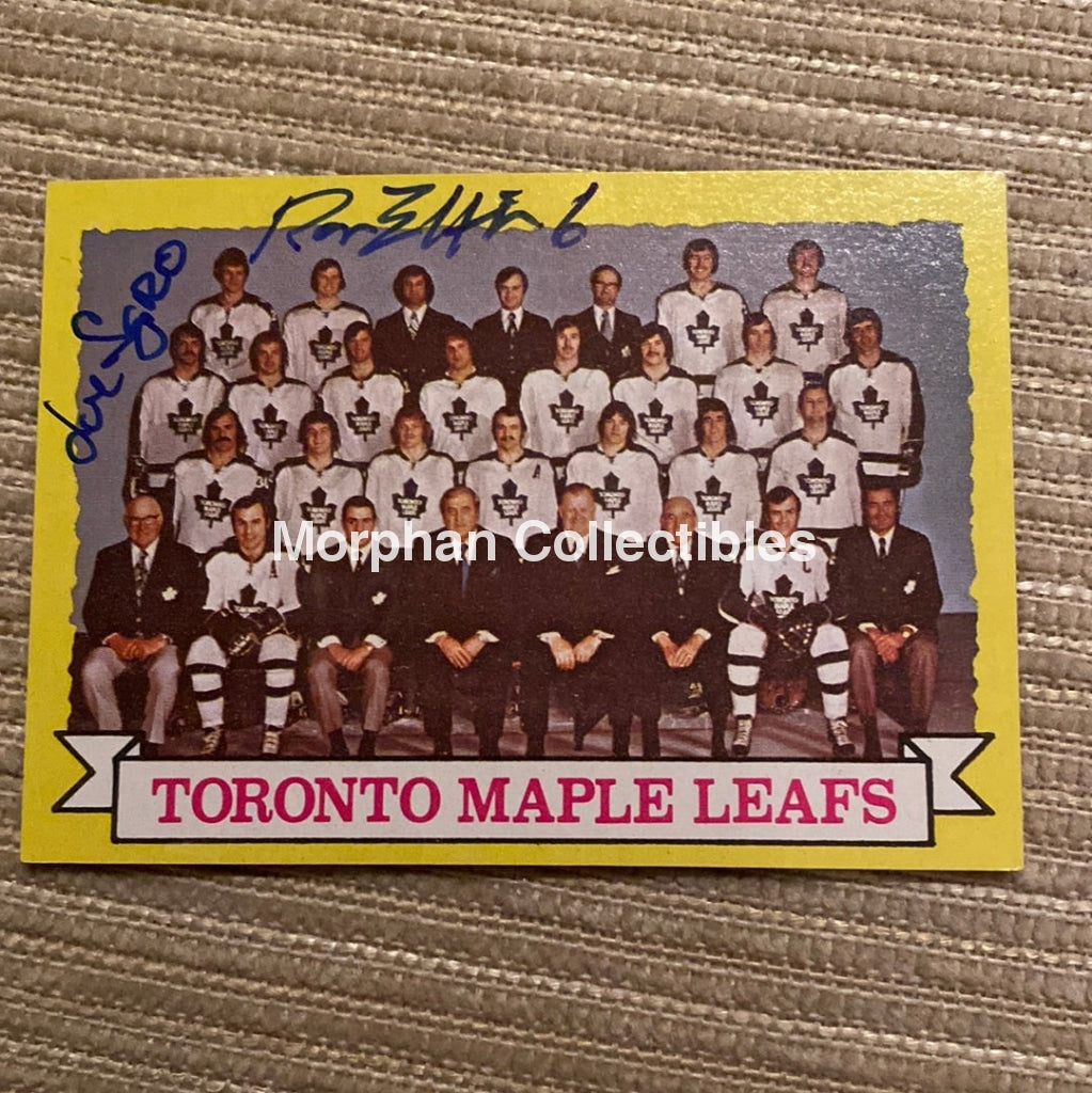 Ron Ellis And Joe Sgro Autographed Card - Toronto Maple Leafs Team Is In Good Condition