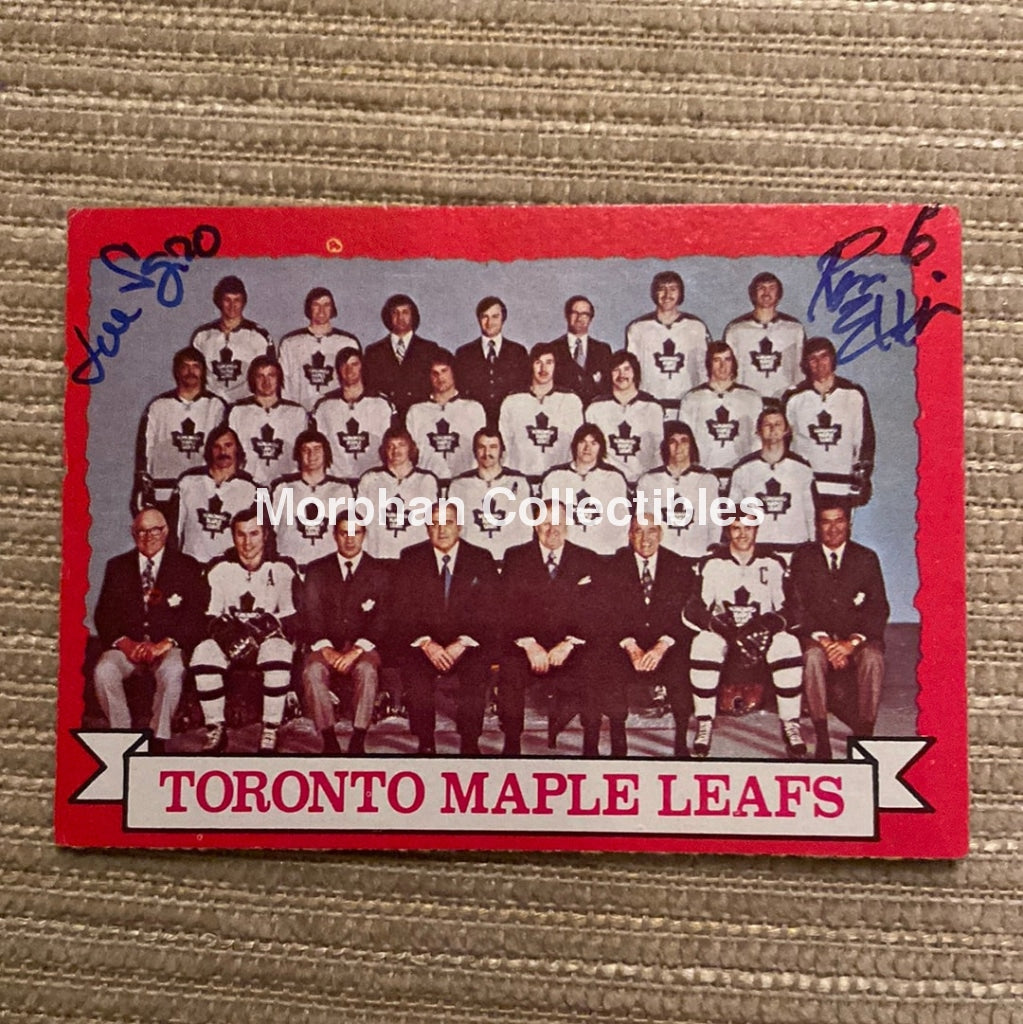 Ron Ellis And Joe Sgro Autographed Card - Toronto Maple Leafs Team Is In Good Condition