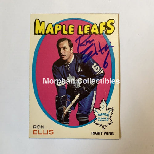 Ron Ellis - Autographed Card 1971-72 Opc Note Back