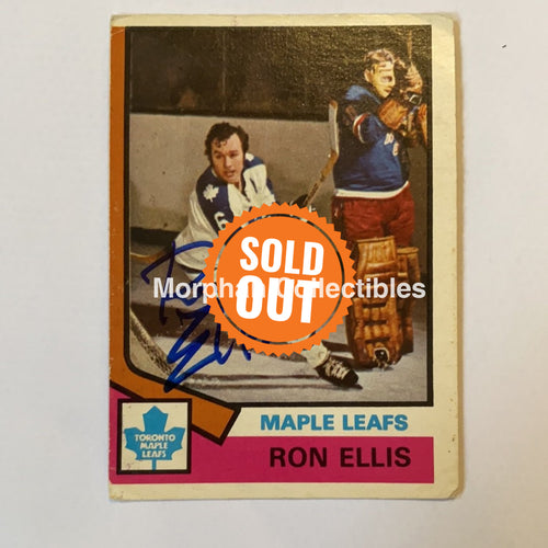 Ron Ellis - Autographed Card 1974-75 Opc