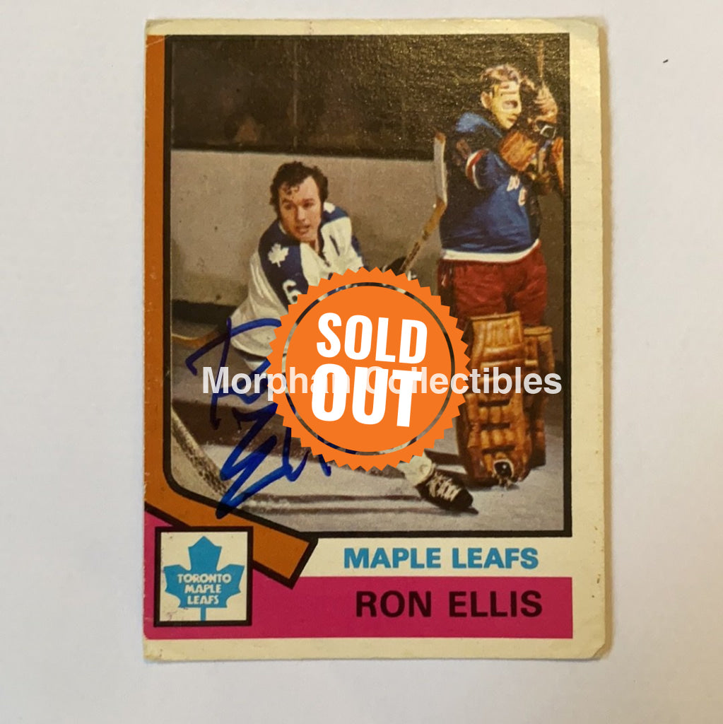 Ron Ellis - Autographed Card 1974-75 Opc