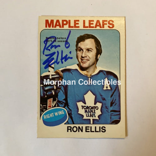 Ron Ellis - Autographed Card 1975-76 Opc