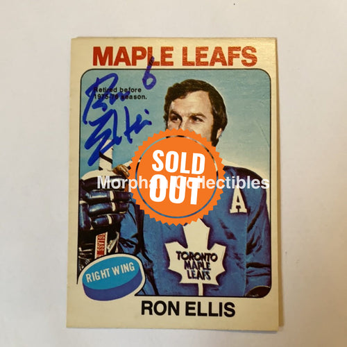 Ron Ellis - Autographed Card 1975-76 Opc