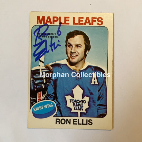 Ron Ellis - Autographed Card 1975-76 Opc