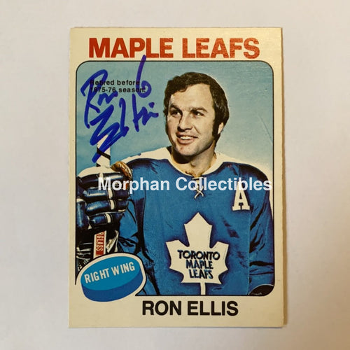 Ron Ellis - Autographed Card 1975-76 Opc