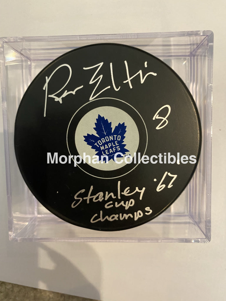 Ron Ellis - Autographed Puck Toronto Maple Leafs
