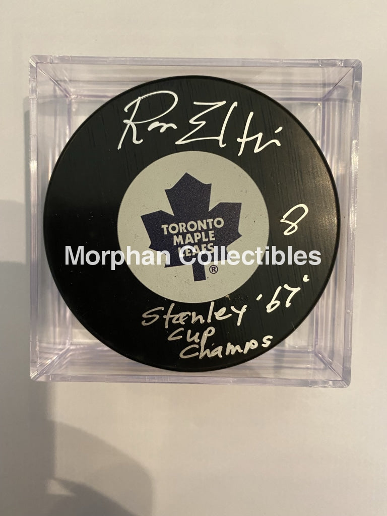 Ron Ellis - Autographed Puck Toronto Maple Leafs