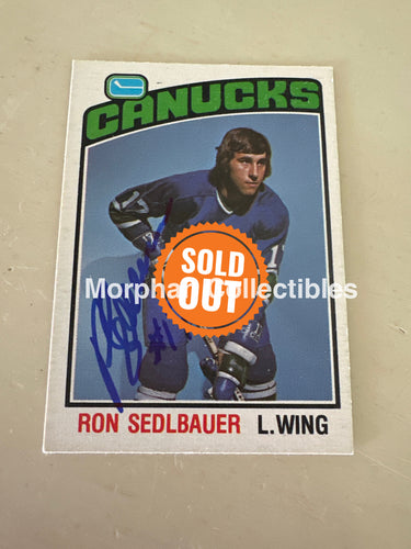 Ron Sedlbauer - Autographed Card - 1976-77 OPC Card