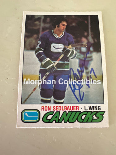 Ron Sedlbauer - Autographed Card - 1977-78 OPC Card