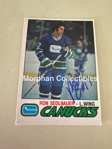 Ron Sedlbauer - Autographed Card - 1977-78 OPC Card