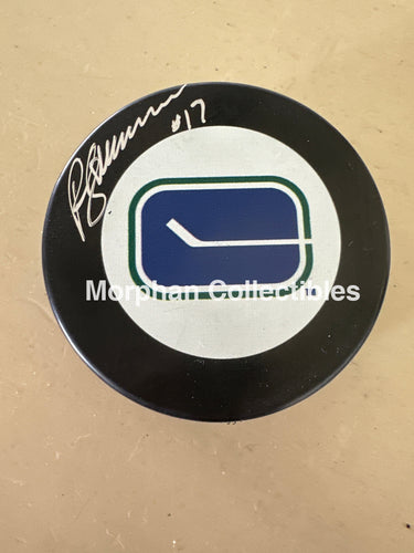 Ron Sedlbauer - Autographed Puck - Vancouver Canucks Puck
