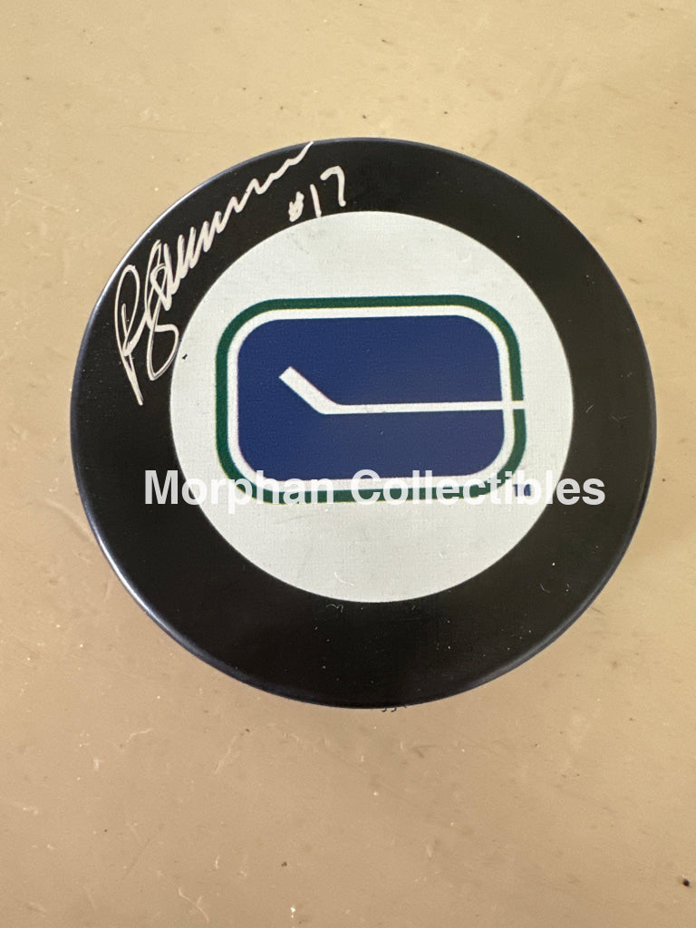 Ron Sedlbauer - Autographed Puck - Vancouver Canucks Puck