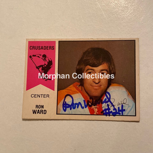 Ron Ward - Autographed Card Opc 1974-75 Wha