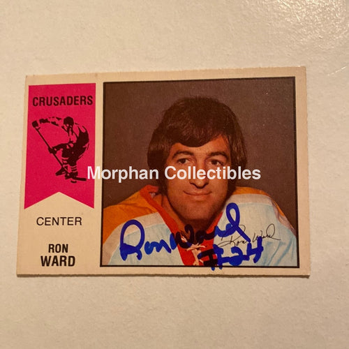 Ron Ward - Autographed Card Opc 1974-75 Wha