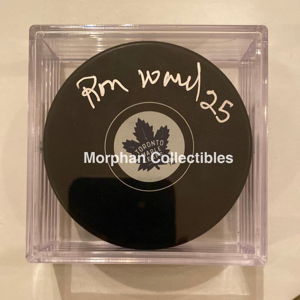 Ron Ward - Autographed Puck Toronto Maple Leafs