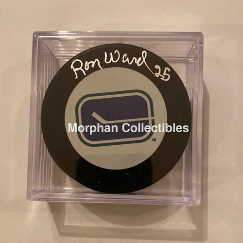 Ron Ward - Autographed Puck Vancouver Canucks