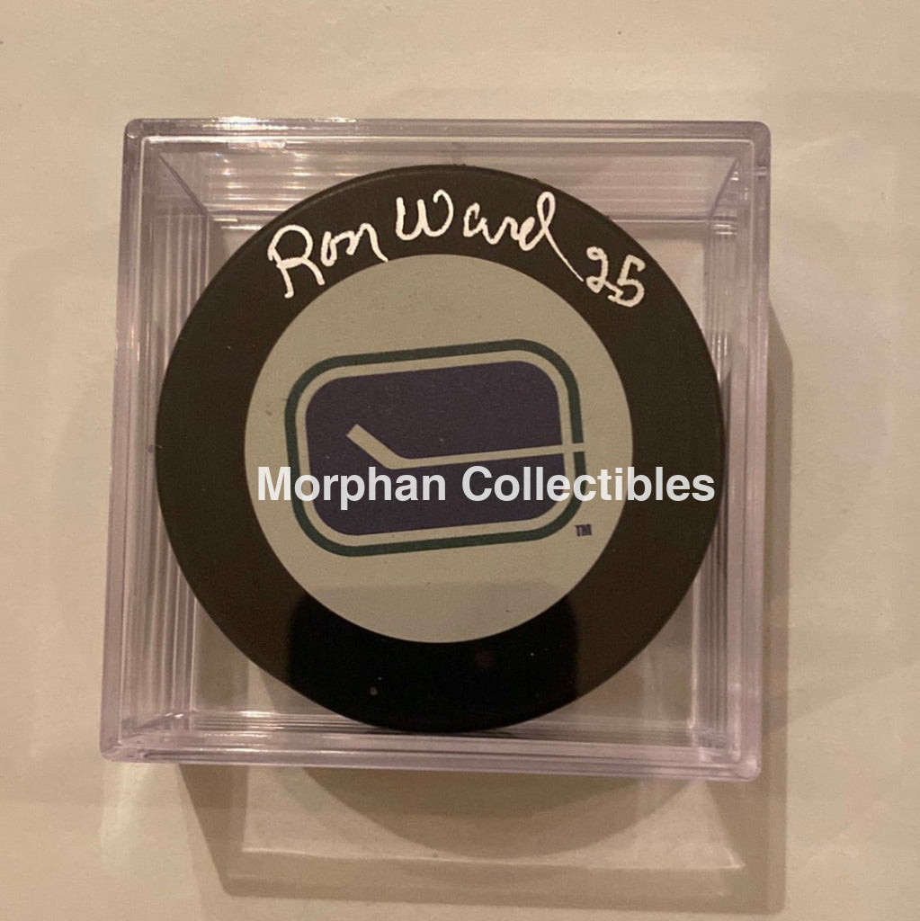 Ron Ward - Autographed Puck Vancouver Canucks