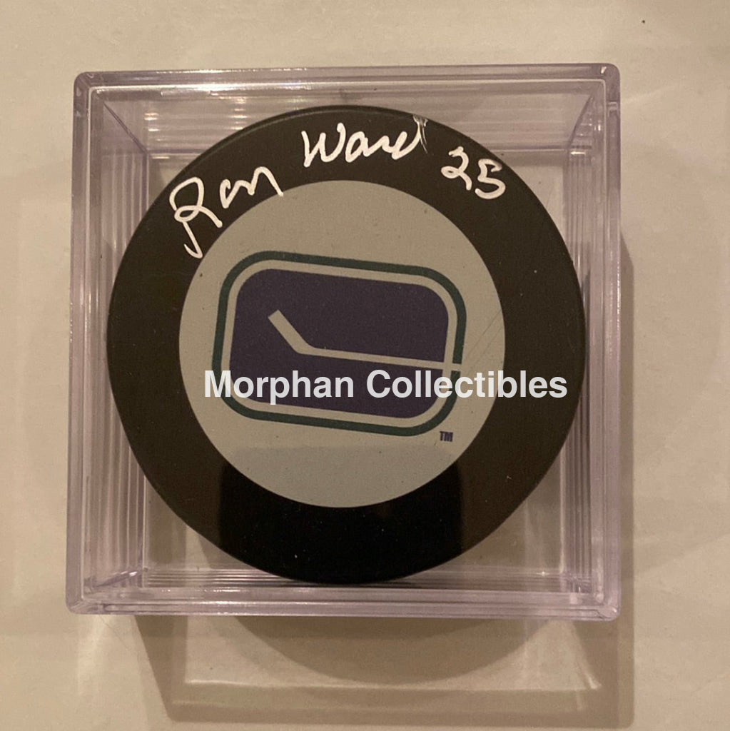 Ron Ward - Autographed Puck Vancouver Canucks