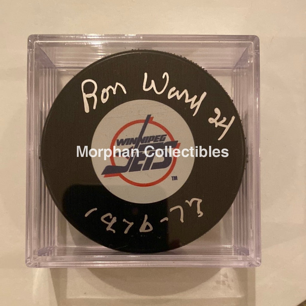 Ron Ward - Autographed Puck Winnipeg Jets