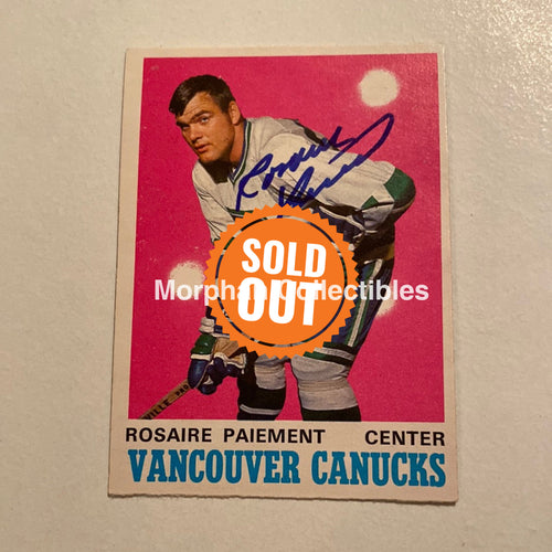 Rosaire Paiement - Autographed Card Opc 1970-71
