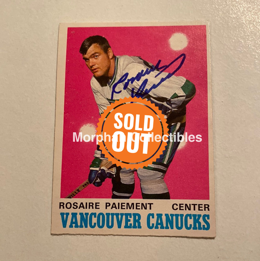 Rosaire Paiement - Autographed Card Opc 1970-71