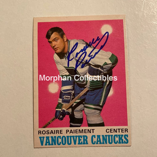 Rosaire Paiement - Autographed Card Opc 1970-71