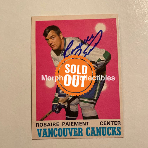 Rosaire Paiement - Autographed Card Opc 1970-71
