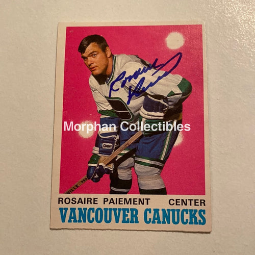 Rosaire Paiement - Autographed Card Opc 1970-71