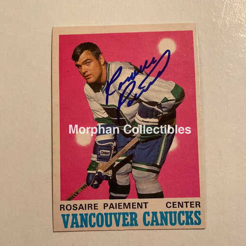 Rosaire Paiement - Autographed Card Opc 1970-71