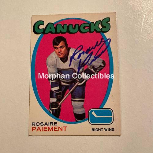 Rosaire Paiement - Autographed Card Opc 1971-72