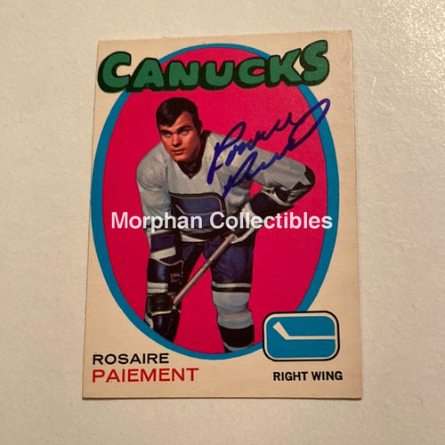 Rosaire Paiement - Autographed Card Opc 1971-72