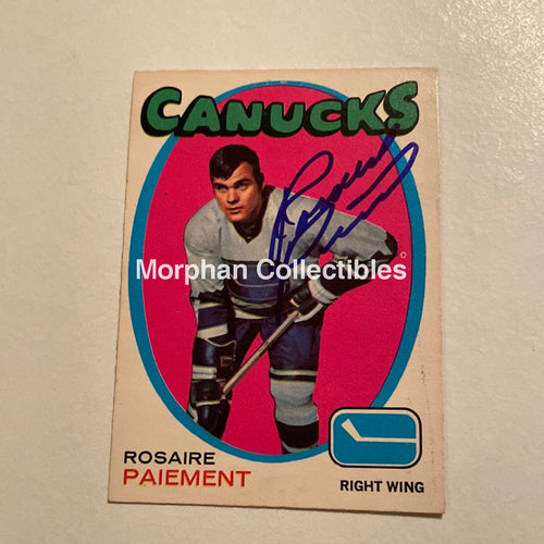 Rosaire Paiement - Autographed Card Opc 1971-72