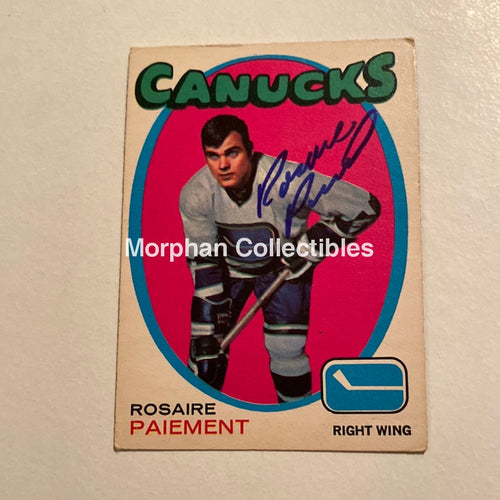 Rosaire Paiement - Autographed Card Opc 1971-72