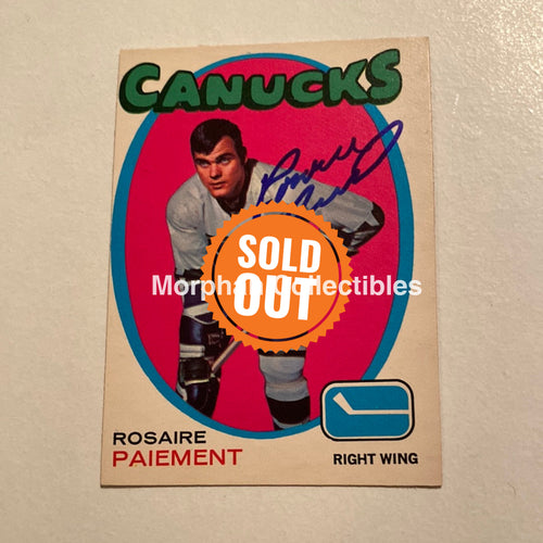 Rosaire Paiement - Autographed Card Opc 1971-72