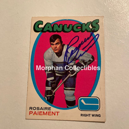 Rosaire Paiement - Autographed Card Opc 1971-72