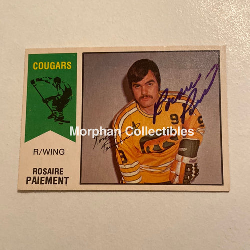 Rosaire Paiement - Autographed Card Opc- 1974-75 Wha