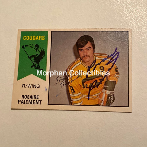 Rosaire Paiement - Autographed Card Opc- 1974-75 Wha