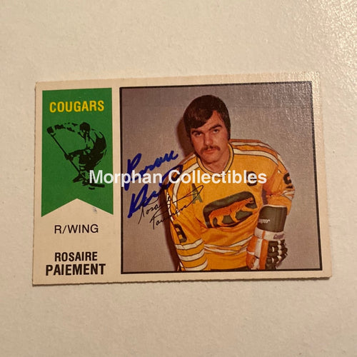 Rosaire Paiement - Autographed Card Opc- 1974-75 Wha